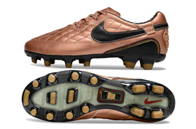 Men's Nike Tiempo Legend R10 Elite FG Firm Ground Low-Tops Football Boots - Gold/Black/Red