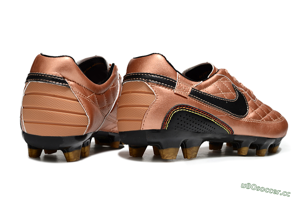 Men's Nike Tiempo Legend R10 Elite FG Firm Ground Low-Tops Football Boots - Gold/Black/Red 6