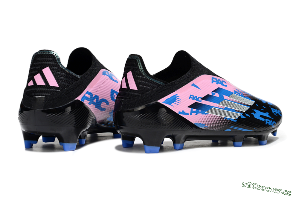 Unisex Adidas F50 Elite Laceless FG Firm Ground Low-Tops Football Boots - Black/Blue/Pink 6