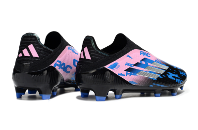 Unisex Adidas F50 Elite Laceless FG Firm Ground Low-Tops Football Boots - Black/Blue/Pink