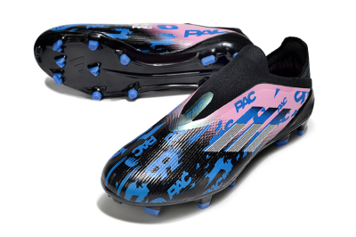 Unisex Adidas F50 Elite Laceless FG Firm Ground Low-Tops Football Boots - Black/Blue/Pink