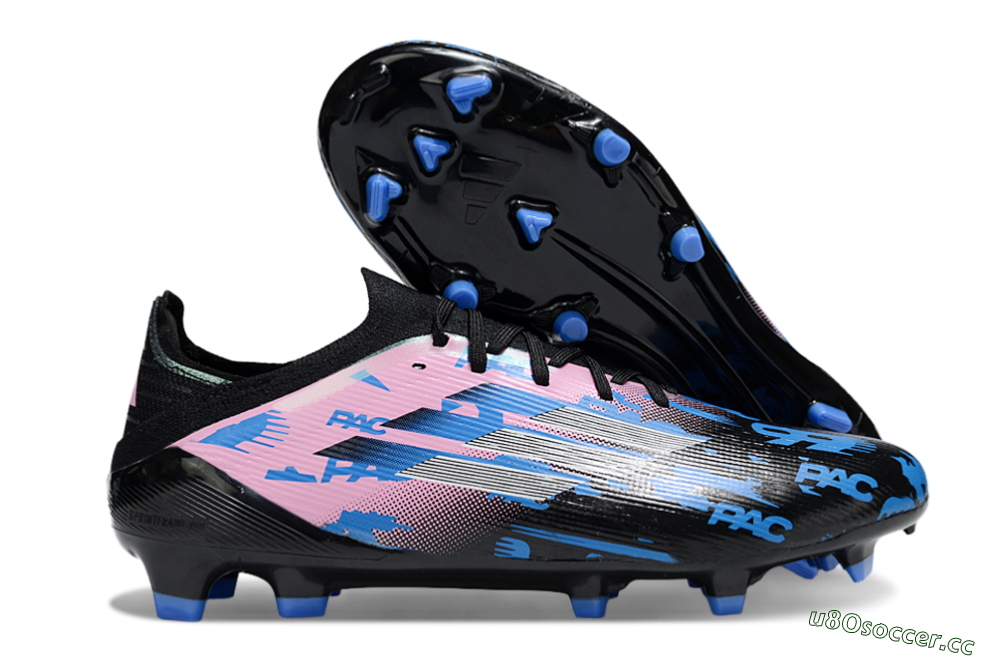 Unisex Adidas F50 Elite FG Firm Ground Low-Tops Football Boots - Black/Blue/Pink 2