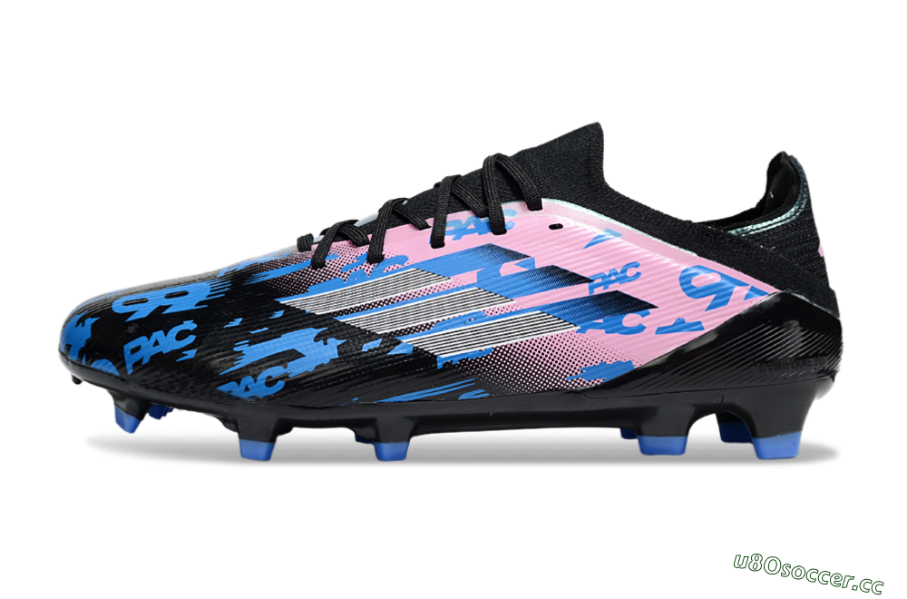 Unisex Adidas F50 Elite FG Firm Ground Low-Tops Football Boots - Black/Blue/Pink 0