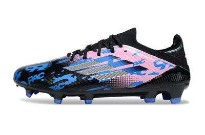 Unisex Adidas F50 Elite FG Firm Ground Low-Tops Football Boots - Black/Blue/Pink