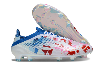 Unisex Adidas F50 Elite FG Firm Ground Low-Tops Football Boots - Pink/Whtie/Blue/Red