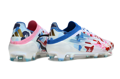 Unisex Adidas F50 Elite FG Firm Ground Low-Tops Football Boots - Pink/Whtie/Blue/Red