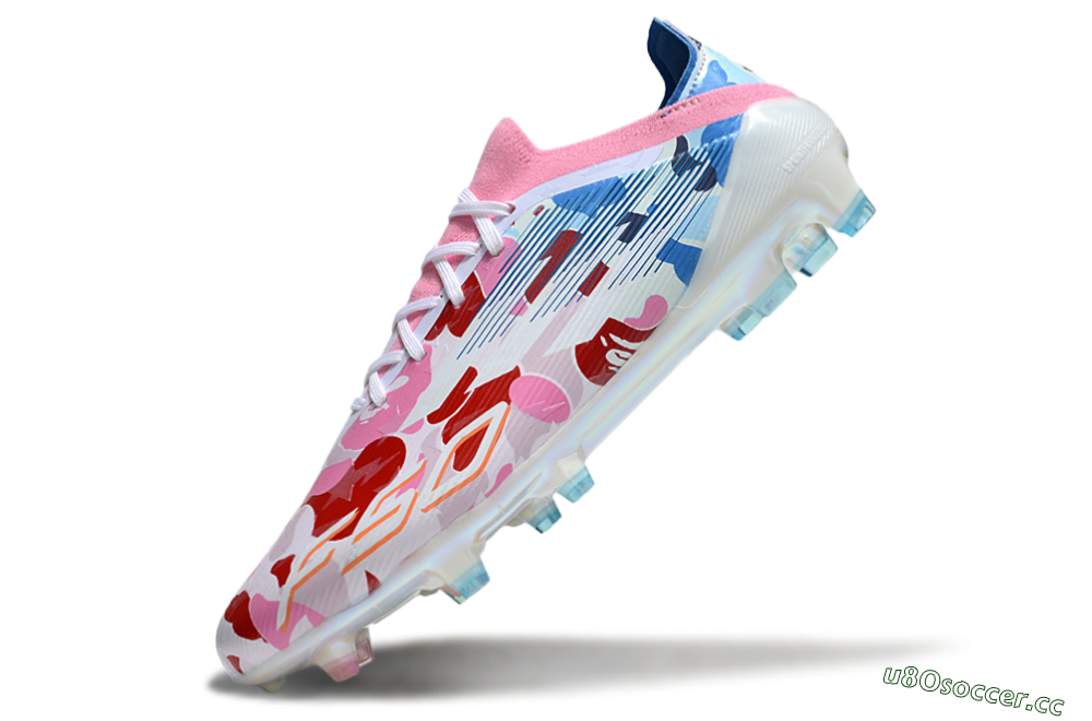 Unisex Adidas F50 Elite FG Firm Ground Low-Tops Football Boots - Pink/Whtie/Blue/Red 5