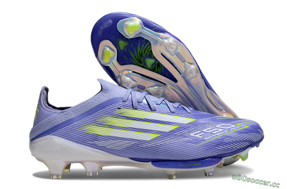 Men's Adidas F50+ Lightstrike Pro FG Firm Ground Low-Tops Football Boots - Blue/White/Yellow 2
