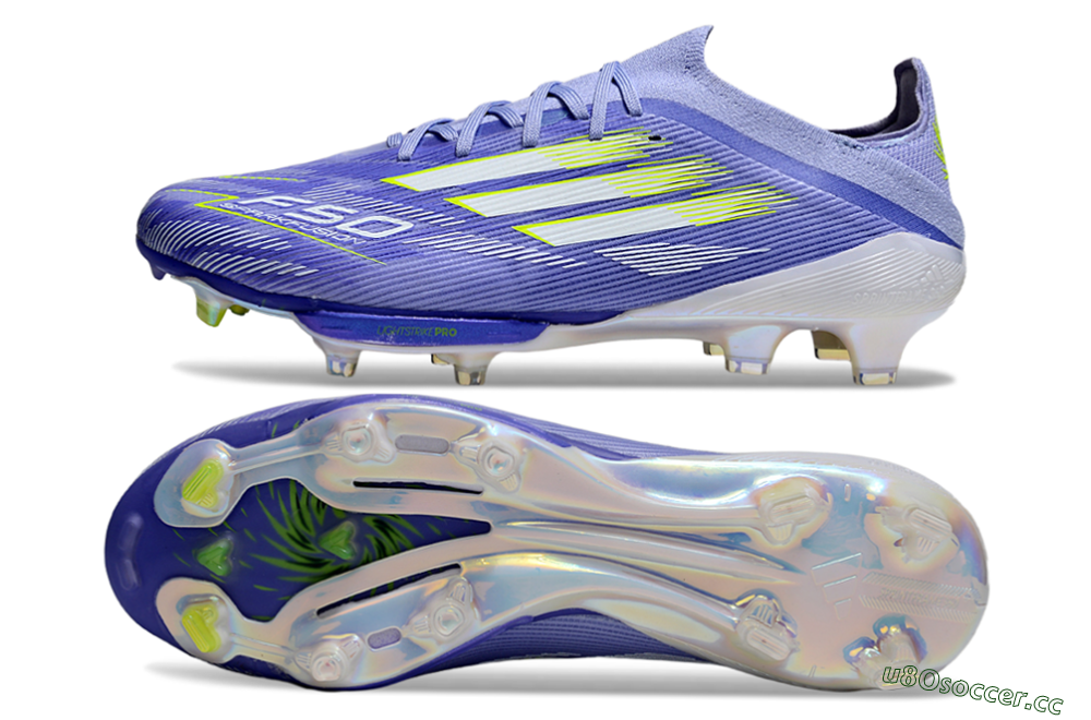 Men's Adidas F50+ Lightstrike Pro FG Firm Ground Low-Tops Football Boots - Blue/White/Yellow 1