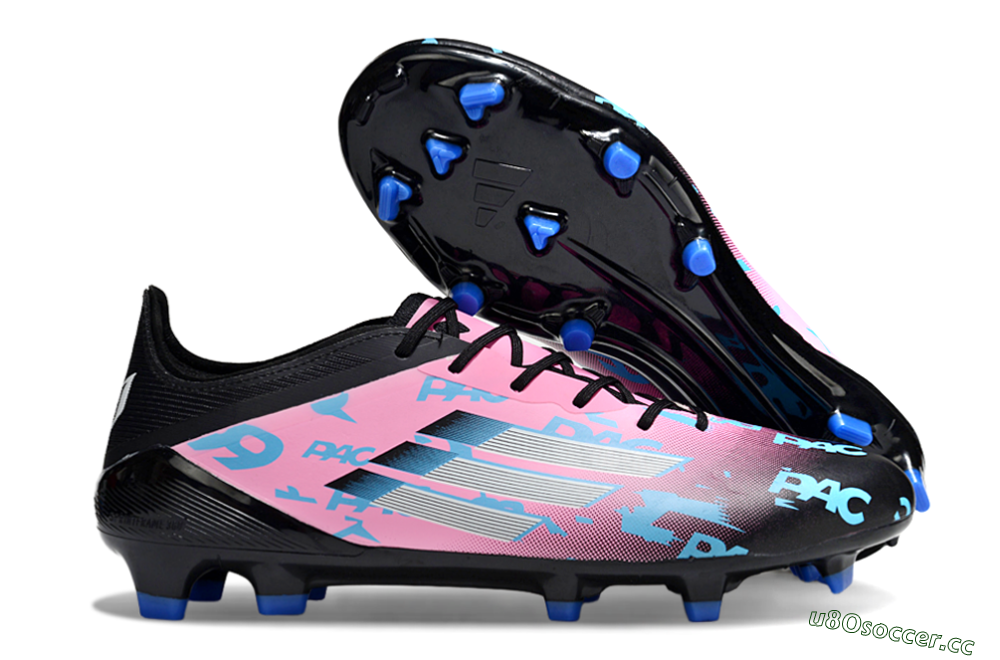 Unisex Adidas F50 Elite PAC FG Firm Ground Low-Tops Football Boots - Black/Blue/Pink 2