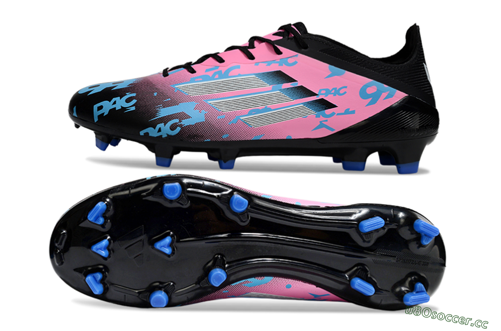 Unisex Adidas F50 Elite PAC FG Firm Ground Low-Tops Football Boots - Black/Blue/Pink 1