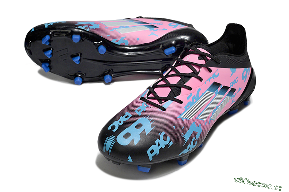 Unisex Adidas F50 Elite PAC FG Firm Ground Low-Tops Football Boots - Black/Blue/Pink 3