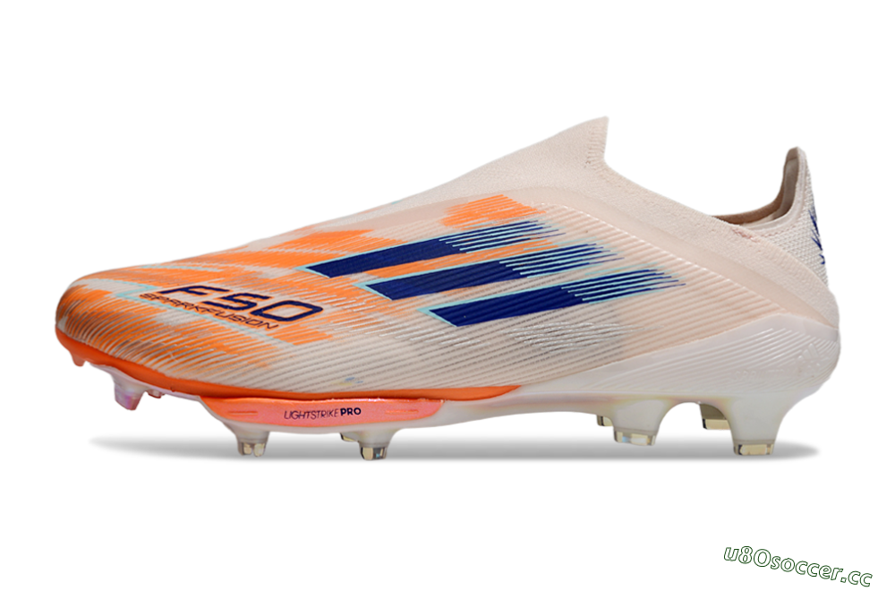 Men's Adidas F50+ Lightstrike Pro Laceless FG Firm Ground Low-Tops Football Boots - Pink/Red/Blue 0