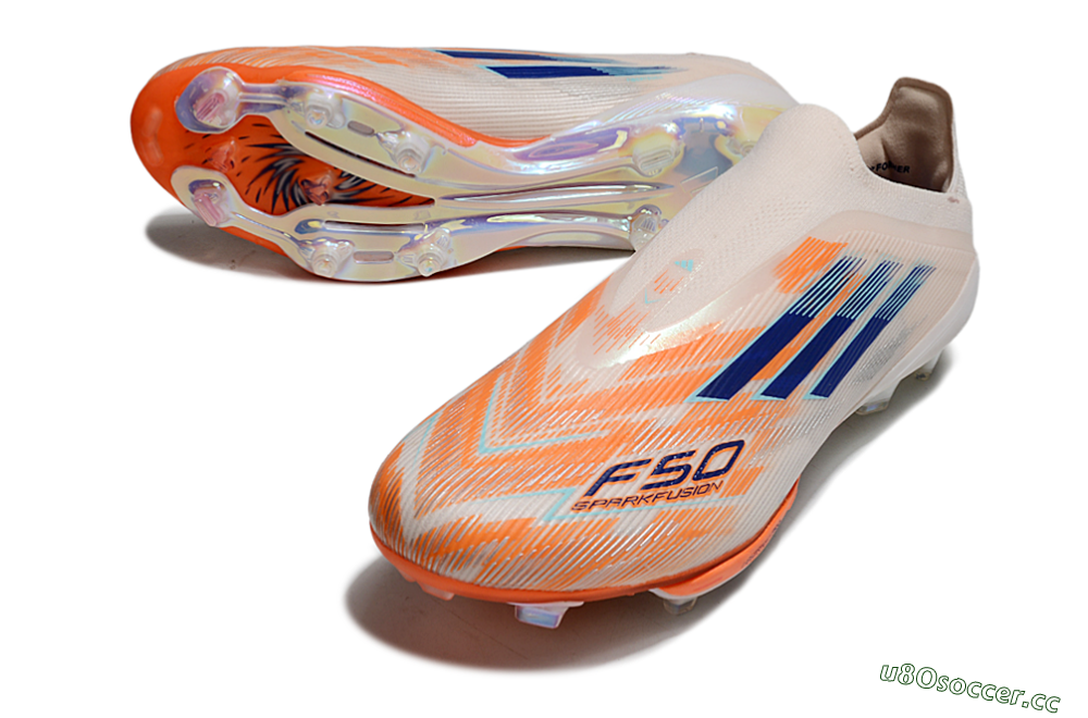 Men's Adidas F50+ Lightstrike Pro Laceless FG Firm Ground Low-Tops Football Boots - Pink/Red/Blue 3