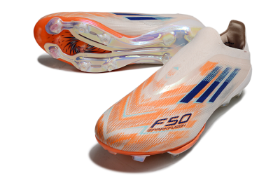 Men's Adidas F50+ Lightstrike Pro Laceless FG Firm Ground Low-Tops Football Boots - Pink/Red/Blue