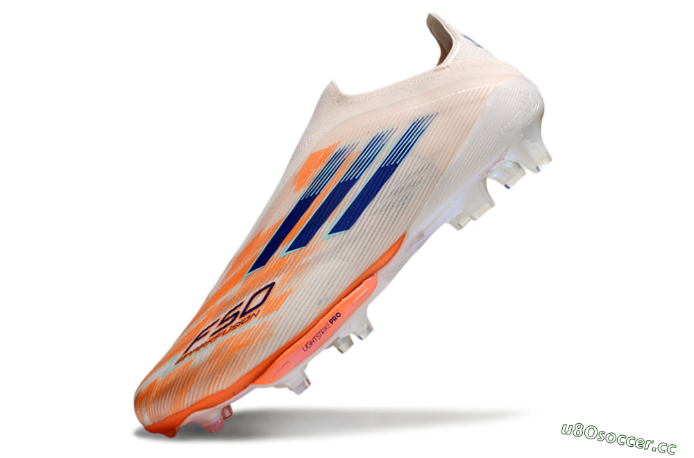 Men's Adidas F50+ Lightstrike Pro Laceless FG Firm Ground Low-Tops Football Boots - Pink/Red/Blue 5
