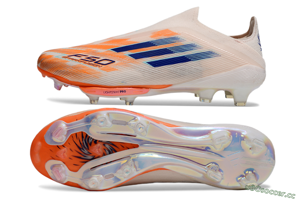 Men's Adidas F50+ Lightstrike Pro Laceless FG Firm Ground Low-Tops Football Boots - Pink/Red/Blue 1