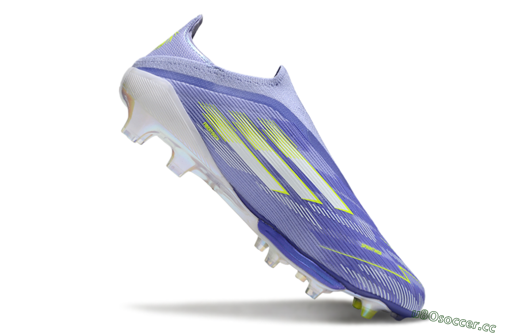 Men's Adidas F50+ Lightstrike Pro Laceless FG Firm Ground Low-Tops Football Boots - Blue/White/Yellow 4