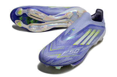 Men's Adidas F50+ Lightstrike Pro Laceless FG Firm Ground Low-Tops Football Boots - Blue/White/Yellow