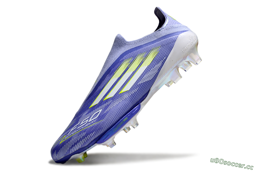 Men's Adidas F50+ Lightstrike Pro Laceless FG Firm Ground Low-Tops Football Boots - Blue/White/Yellow 5