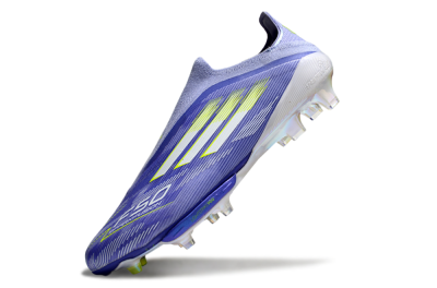 Men's Adidas F50+ Lightstrike Pro Laceless FG Firm Ground Low-Tops Football Boots - Blue/White/Yellow