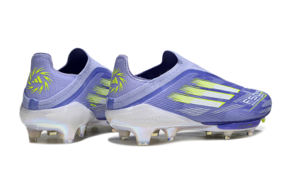 Men's Adidas F50+ Lightstrike Pro Laceless FG Firm Ground Low-Tops Football Boots - Blue/White/Yellow