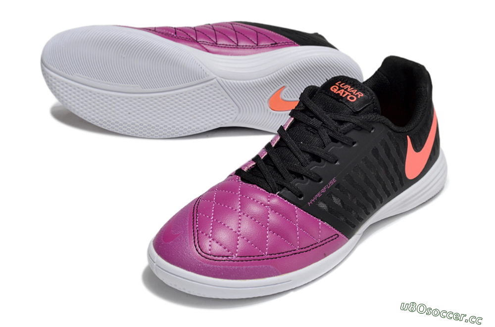 Unisex Nike Lunar Gato 2 IC Indoor & Futsal Low-Tops Football Shoes - Pink/Black/Red 3
