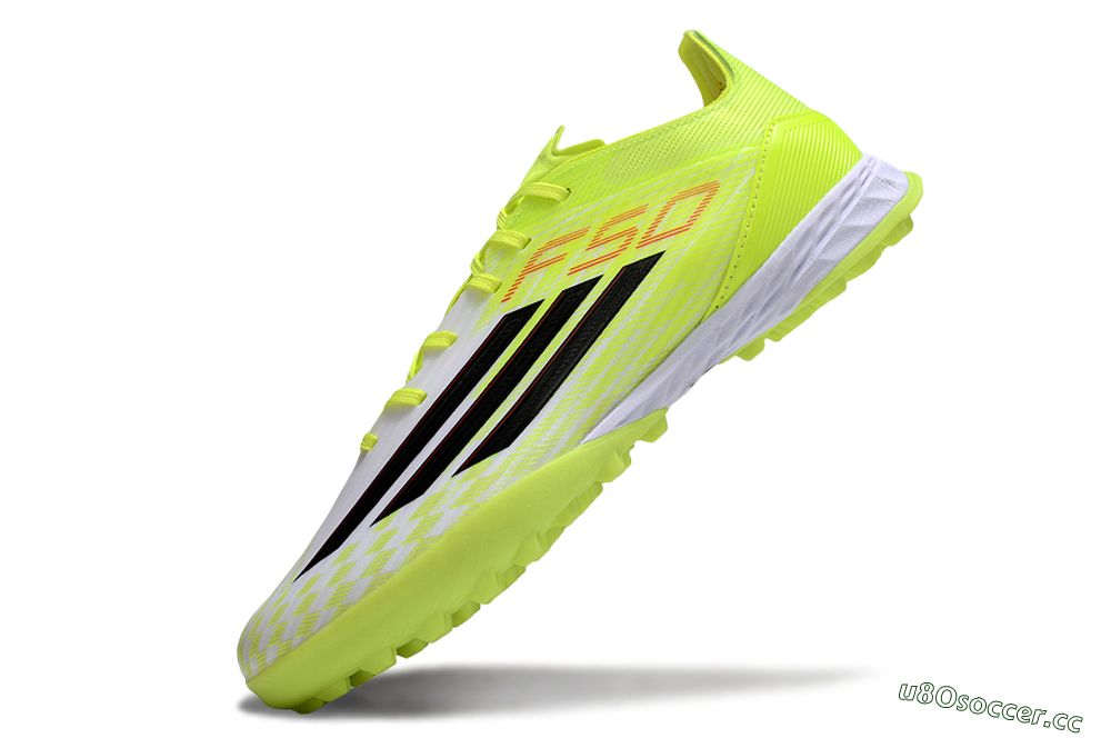 Men's Adidas F50 Pro TF Artificial Turf Low-Tops Football Shoes - Yellow/Black/Red 5
