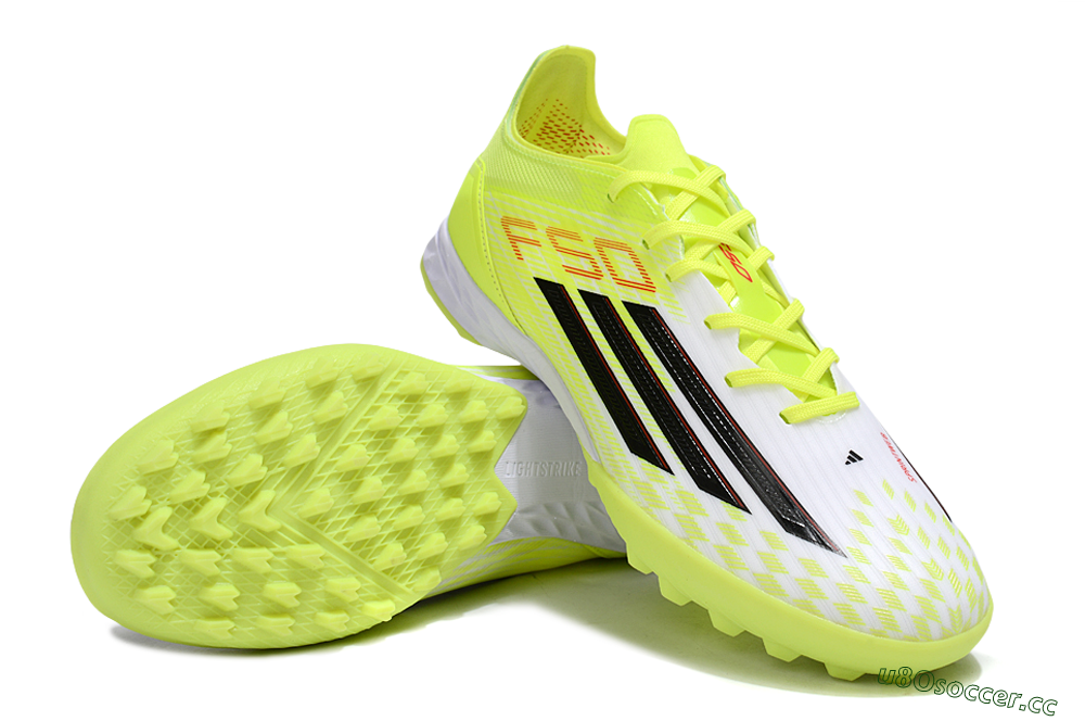 Men's Adidas F50 Pro TF Artificial Turf Low-Tops Football Shoes - Yellow/Black/Red 3
