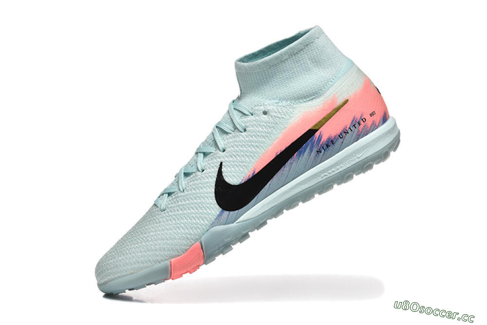 Men's Nike Air Zoom Mercurial Superfly 10 Elite TF Artificial Turf High-Tops Football Shoes - Jade/Black/Gold 8