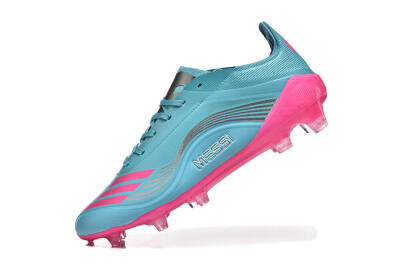 Men's Messi x Adidas F50 Elite FG Firm Ground Low-Tops Football Boots - Jade/Pink/Silver