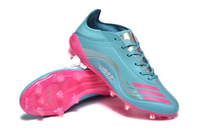 Men's Messi x Adidas F50 Elite FG Firm Ground Low-Tops Football Boots - Jade/Pink/Silver