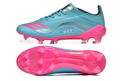 Men's Messi x Adidas F50 Elite FG Firm Ground Low-Tops Football Boots - Jade/Pink/Silver