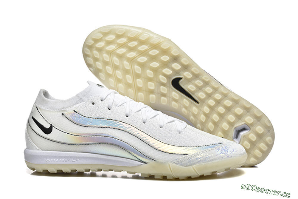 Men's Nike Air Zoom Mercurial Vapor 16 Elite TF Artificial Turf Low-Tops Football Shoes - White/Silver/Black 2