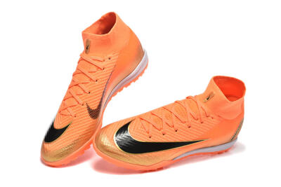 Men's Nike Air Zoom Mercurial Superfly 10 Elite TF Artificial Turf High-Tops Football Shoes - Red/Black/Gold