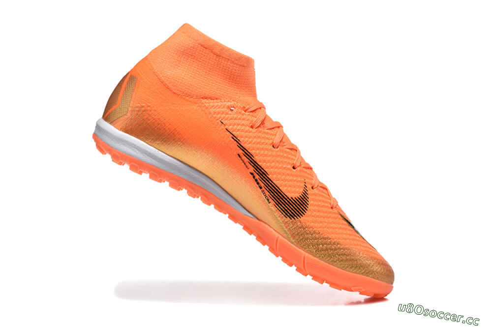 Men's Nike Air Zoom Mercurial Superfly 10 Elite TF Artificial Turf High-Tops Football Shoes - Red/Black/Gold 7