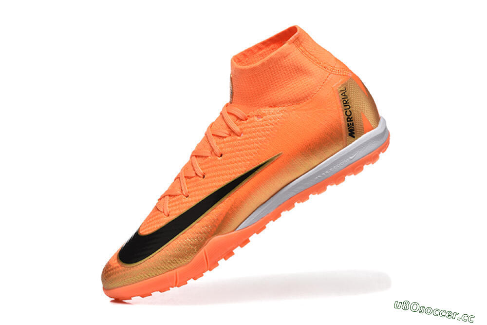 Men's Nike Air Zoom Mercurial Superfly 10 Elite TF Artificial Turf High-Tops Football Shoes - Red/Black/Gold 8