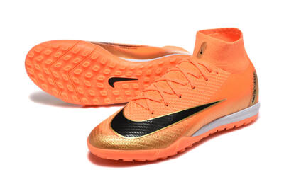 Men's Nike Air Zoom Mercurial Superfly 10 Elite TF Artificial Turf High-Tops Football Shoes - Red/Black/Gold