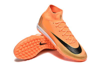 Men's Nike Air Zoom Mercurial Superfly 10 Elite TF Artificial Turf High-Tops Football Shoes - Red/Black/Gold