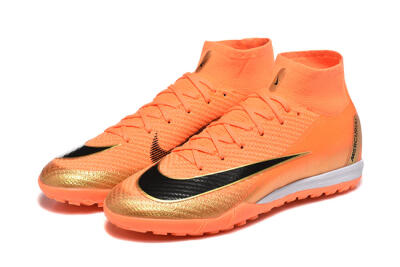 Men's Nike Air Zoom Mercurial Superfly 10 Elite TF Artificial Turf High-Tops Football Shoes - Red/Black/Gold