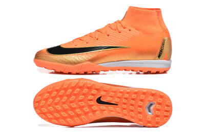 Men's Nike Air Zoom Mercurial Superfly 10 Elite TF Artificial Turf High-Tops Football Shoes - Red/Black/Gold