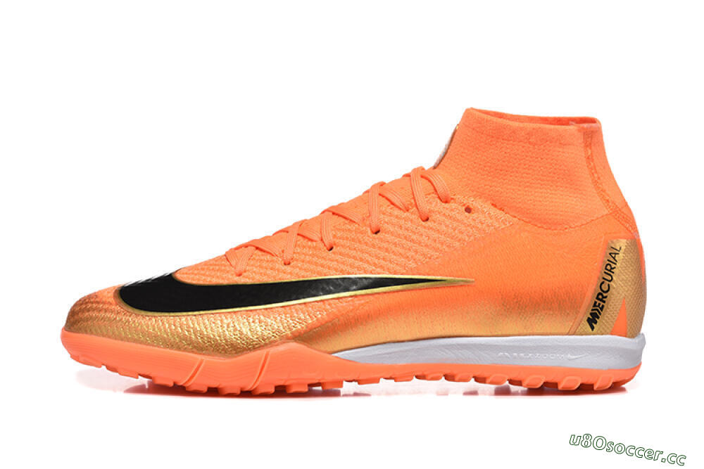 Men's Nike Air Zoom Mercurial Superfly 10 Elite TF Artificial Turf High-Tops Football Shoes - Red/Black/Gold 0