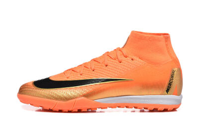 Men's Nike Air Zoom Mercurial Superfly 10 Elite TF Artificial Turf High-Tops Football Shoes - Red/Black/Gold