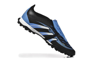 Unisex Adidas Predator 25 Elite Foldover Tongue TF Artificial Turf Low-Tops Football Shoes - Black/White/Blue