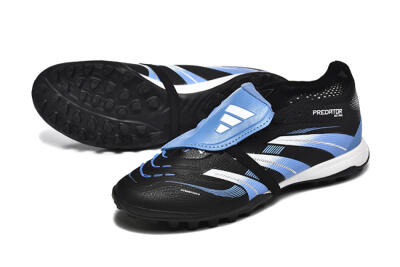 Unisex Adidas Predator 25 Elite Foldover Tongue TF Artificial Turf Low-Tops Football Shoes - Black/White/Blue