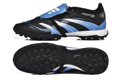 Unisex Adidas Predator 25 Elite Foldover Tongue TF Artificial Turf Low-Tops Football Shoes - Black/White/Blue