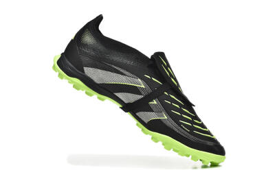 Unisex Adidas Predator 25 Elite Foldover Tongue TF Artificial Turf Low-Tops Football Shoes - Black/Silver/Yellow