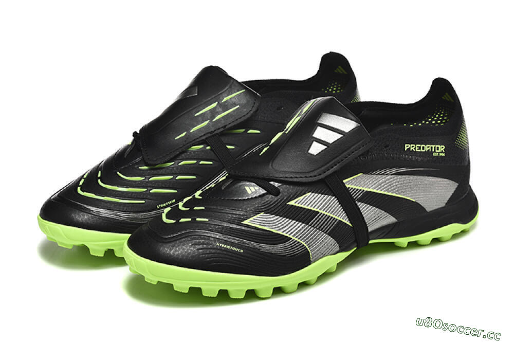 Unisex Adidas Predator 25 Elite Foldover Tongue TF Artificial Turf Low-Tops Football Shoes - Black/Silver/Yellow 5