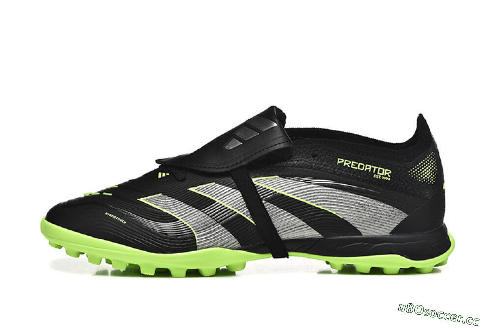 Unisex Adidas Predator 25 Elite Foldover Tongue TF Artificial Turf Low-Tops Football Shoes - Black/Silver/Yellow 0