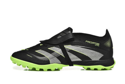 Unisex Adidas Predator 25 Elite Foldover Tongue TF Artificial Turf Low-Tops Football Shoes - Black/Silver/Yellow